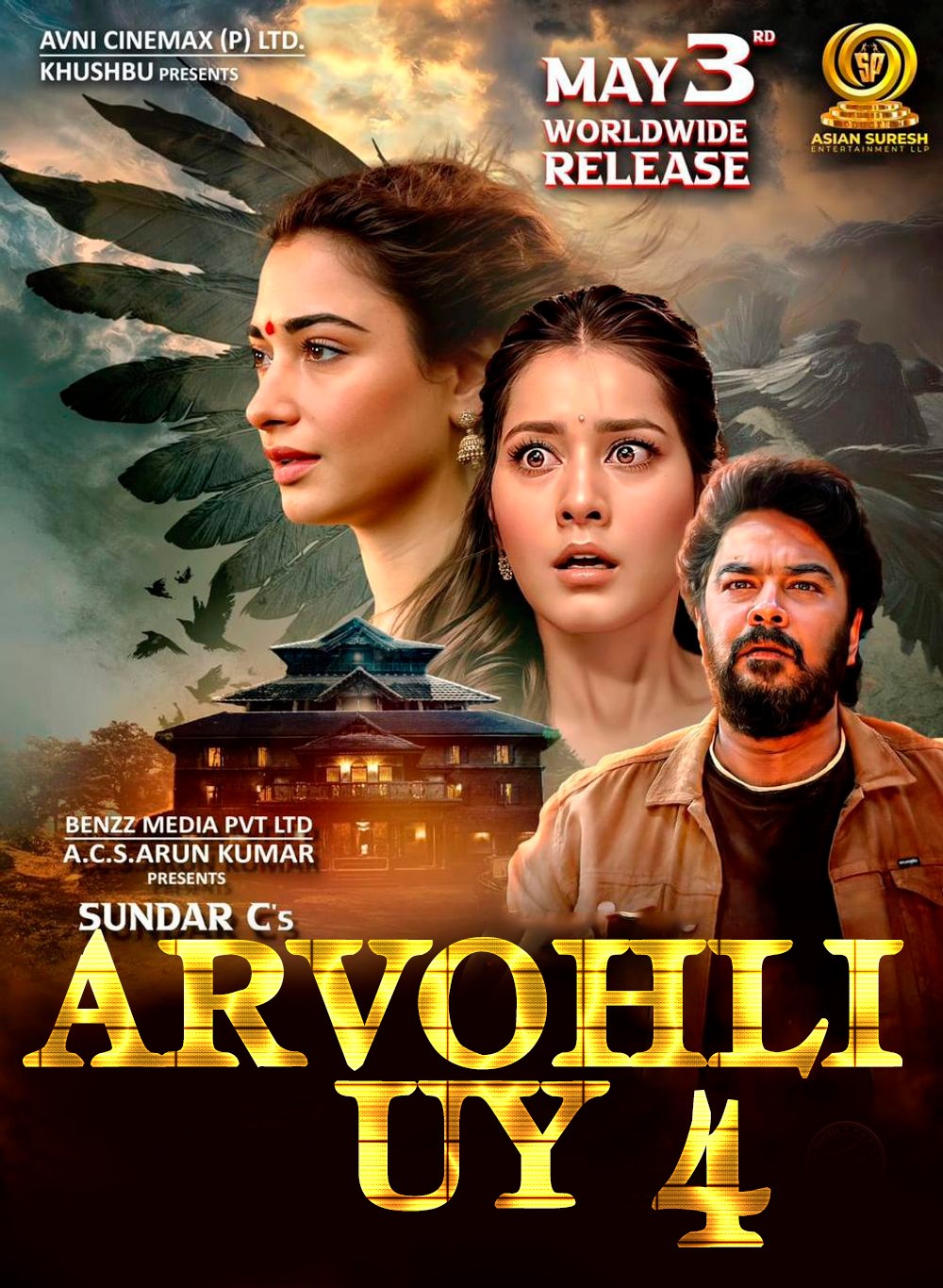 Arvohli uy 4 / Arvohli saroy 4 / Aranmanai 4 Hind kino Uzbek tilida O'zbekcha 2025 tarjima kino Full HD skachat